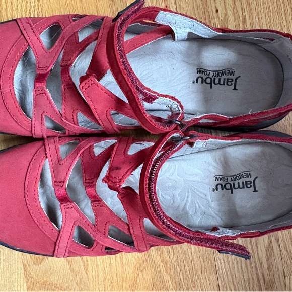Jambu Women's Vibrant Red Strappy Sandals - Picture 2 of 5